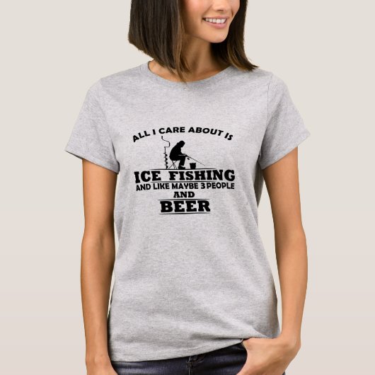 Grappige ijsvisserij uitspraken t-shirt (Voorkant)
