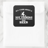 Grappige ijsvisserij uitspraken vierkante sticker (Tas)