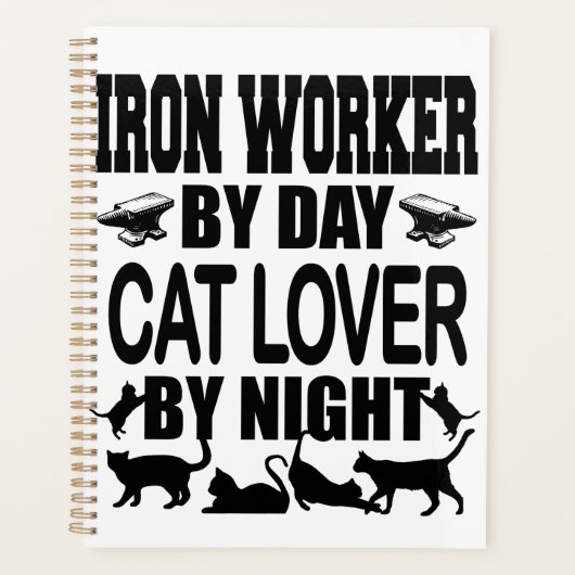Grappige IJzerbewerker overdag Kattenliefhebber 's Planner (Voorkant)