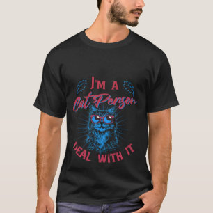 Grappige "Ik ben een kattenmens, accepteer het" Bl T-shirt