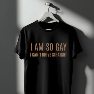 Grappige "Ik ben zo homo dat ik niet rechtuit kan T-shirt