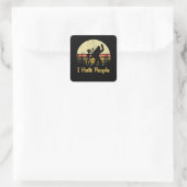 grappige ik haat mensen dames t-shirts vierkante sticker (Tas)