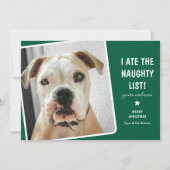 Grappige "Ik heb de Stoute Lijst opgegeten" Lieve  Feestdagenkaart (Voorkant)