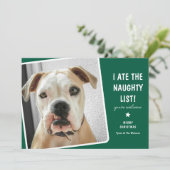 Grappige "Ik heb de Stoute Lijst opgegeten" Lieve  Feestdagenkaart (Staand voorkant)