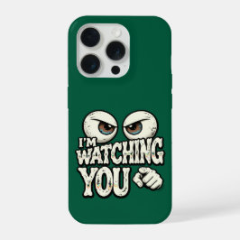 Grappige "IK HOU JE IN DE GATEN" Retro Ogen Hoesje iPhone 15 Pro Case