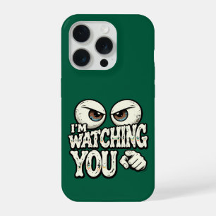 Grappige "IK HOU JE IN DE GATEN" Retro Ogen Hoesje iPhone 15 Pro Case