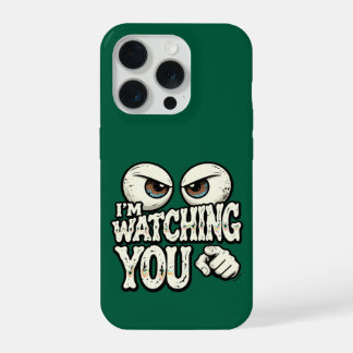 Grappige "IK HOU JE IN DE GATEN" Retro Ogen Hoesje iPhone 15 Pro Case