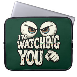 Grappige "IK HOU JE IN DE GATEN" Retro Ogen Laptop Sleeve