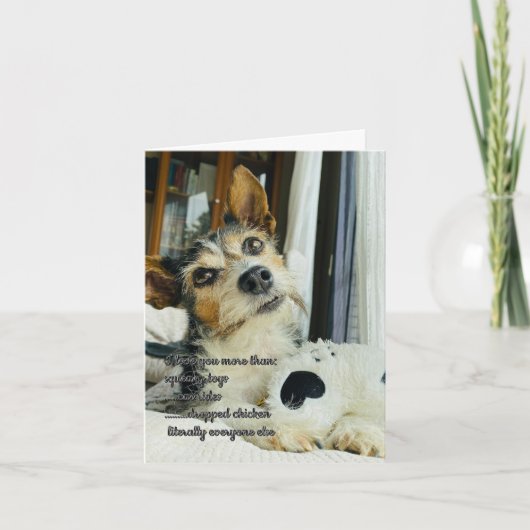 Grappige 'Ik hou van jou' van de hond kaart (Voorkant)