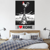 Grappige ''Ik hou van Rome'' Parodie Canvas Afdruk (Insitu (Slaapkamer))