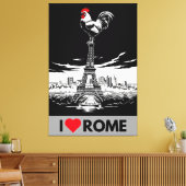 Grappige ''Ik hou van Rome'' Parodie Canvas Afdruk (Insitu (Woonkamer))