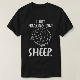 Grappige Ik Hou Van Schapen Cartoon Ontwerp T-shirt