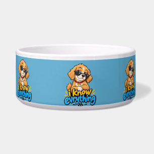 Grappige 'Ik Weet Alles' Branie Hond Zonnebril Voerbakje
