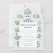 Grappige illustratie 12 Dagen van Kerstmis Blauw Kaart (Voorkant)