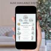 Grappige illustratie 12 Dagen van Kerstmis Blauw Kaart