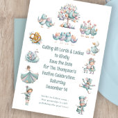 Grappige illustratie 12 dagen van Kerstmis Save The Date