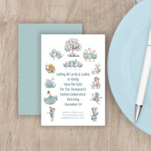 Grappige illustratie 12 dagen van Kerstmis