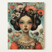 Grappige illustratie Dame en bloemen Planner (Achterkant)