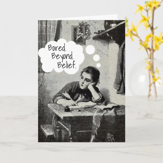 Grappige  illustratie Ik mis je Kaart (Gele Bloem)