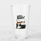 Grappige illustratie van een stapel Schattige katt Glas (Voorkant)