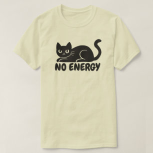 Grappige illustratie van een zwarte kat zonder ene t-shirt