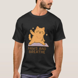 Grappige Illustratie van Kattenyoga T-shirt
