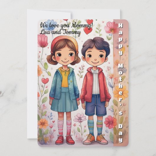 Grappige illustratie van Moederdag voor kinderen (Voorkant)