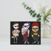 Grappige Illustratie van Vogels in Funky Briefkaart (Staand voorkant)