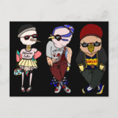 Grappige Illustratie van Vogels in Funky Briefkaart (Voorkant)