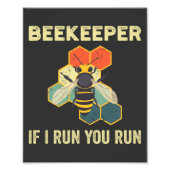 Grappige imker bijenhoningraat bijenteelt foto afdruk (Voorkant)