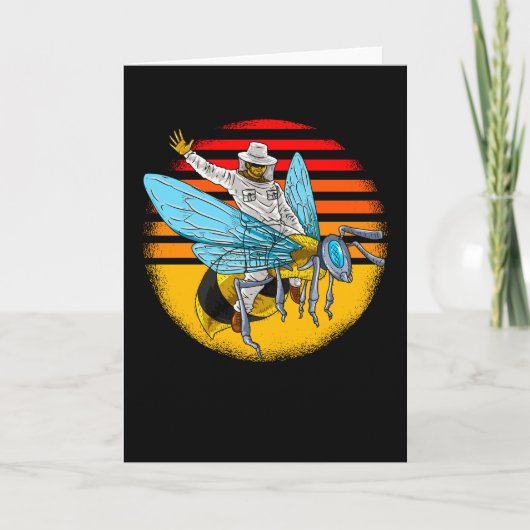 Grappige imker op honingbijenhouder kaart (Voorkant)