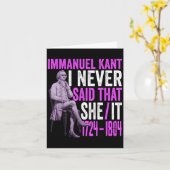 Grappige Immanuel Kant citeert filosofieliefhebber Kaart (Gele Bloem)