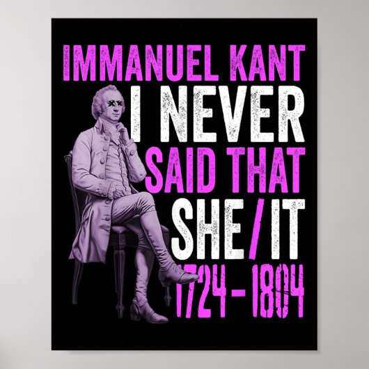 Grappige Immanuel Kant citeert filosofieliefhebber Poster (Voorkant)