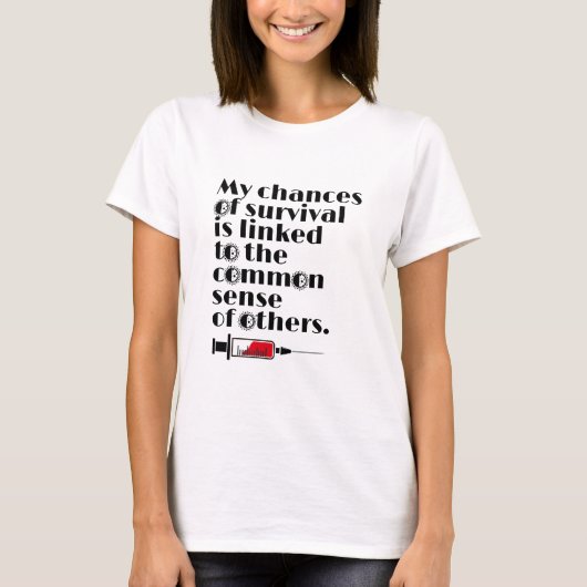 Grappige immunisatie t-shirt (Voorkant)
