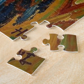 Grappige Impasto Struisvogel op een Ranch  Legpuzzel (Zijkant)