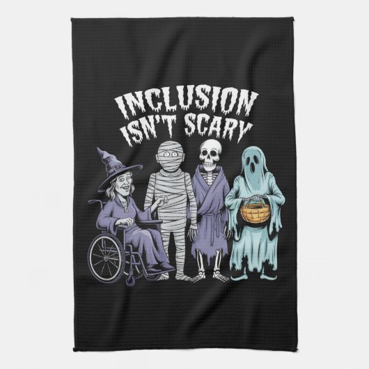 Grappige inclusie is geen enge leraar Halloween 20 Theedoek (Verticaal)