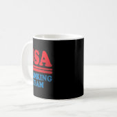 Grappige Independence Day-kleding USA Drankteam Koffiemok (Voorkant links)
