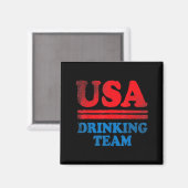 Grappige Independence Day-kleding USA Drankteam Magneet (Voorkant / Achterkant)