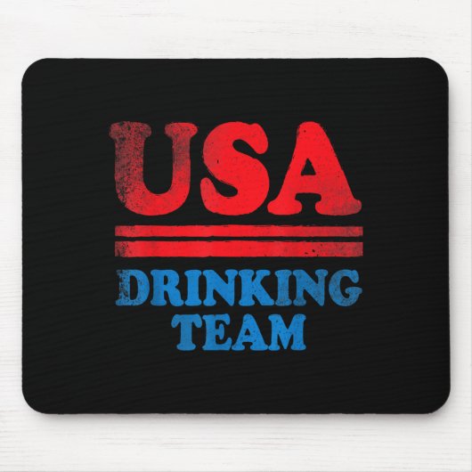 Grappige Independence Day-kleding USA Drankteam Muismat (Voorkant)