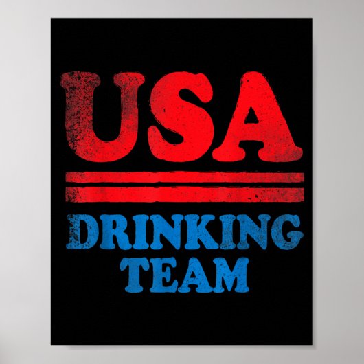Grappige Independence Day-kleding USA Drankteam Poster (Voorkant)