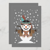 Grappige indiaanse kerstboomdecoraties kaart (Voorkant / Achterkant)