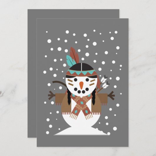 Grappige indiaanse kerstboomdecoraties kaart (Voorkant / Achterkant)