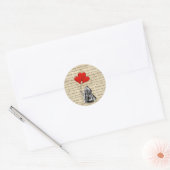 Grappige Indiase chef en hartballonnen Ronde Sticker (Envelop)
