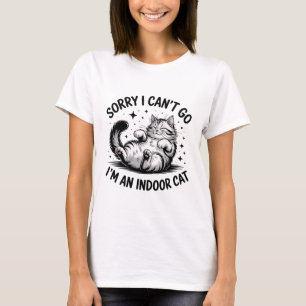 Grappige Indoor Cat Quote Clipart Sorry dat ik nie T-shirt