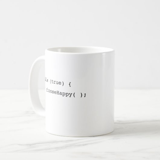 Grappige Infinite Loop Kies Happy Programmer Koffiemok (Voorkant links)