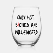 Grappige Influencer Citaat Wijn Glas Huis Decorati (Voorkant)