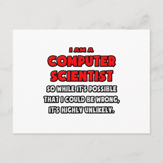 Grappige informaticus.. Zeer onwaarschijnlijk Briefkaart (Voorkant)