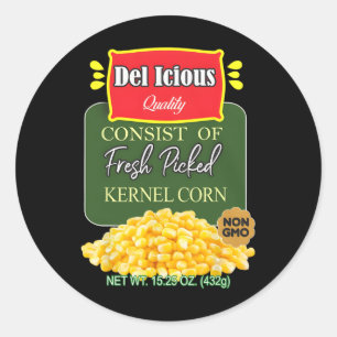 Grappige ingeblikte kernel maïs Halloween Matching Ronde Sticker