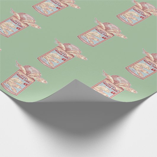 Grappige ingeblikte vis cadeaupapier (Hoek)