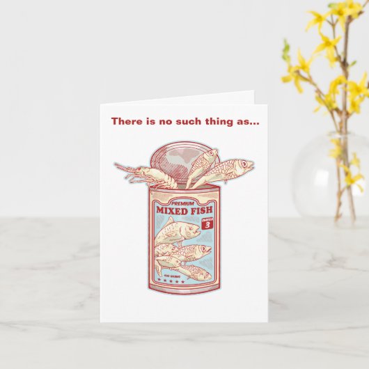 Grappige ingeblikte vis kaart (Gele Bloem)